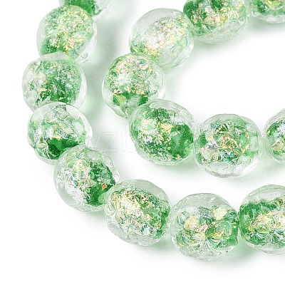 Handmade Foil Glass Beads Strands FOIL-Q002-05D-1