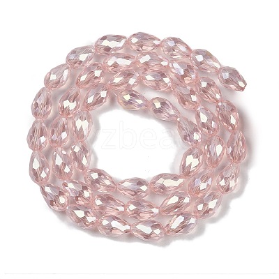 Transparent Electroplate Glass Beads Strands EGLA-N013-T8mm-B18-1