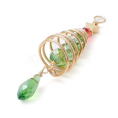 Copper Wired Glass Pendants PALLOY-JF02704-1