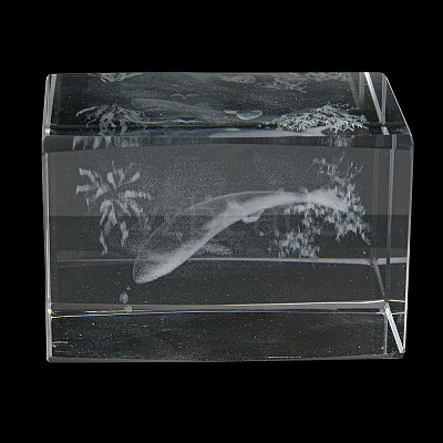 3D Laser Engraving Animal Glass Figurine LS-DJEW-R013-01B-1