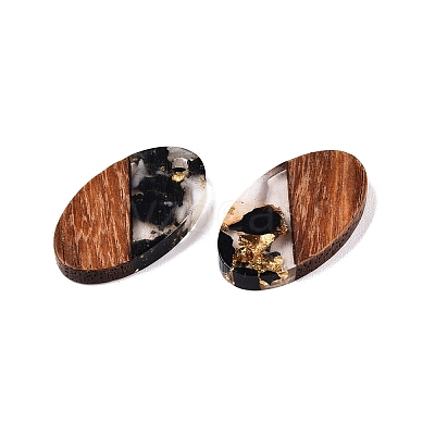 Transparent Resin and Walnut Wood Pendants RESI-T057-03A-1