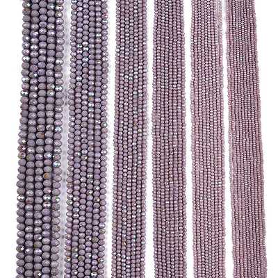 Electroplate Opaque Solid Color Glass Beads Strands EGLA-A044-P6mm-L13-1