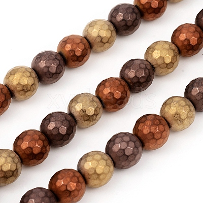 PVD Vacuum Plating Non-magnetic Synthetic Hematite Beads Strands G-F682-01B-1