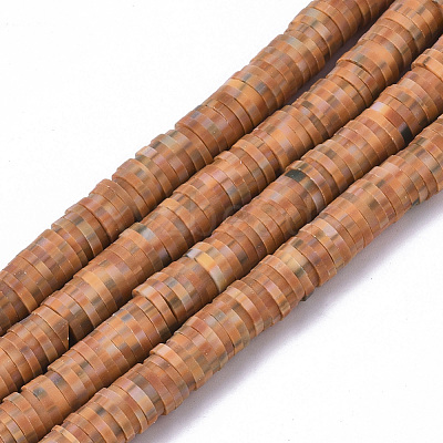 Handmade Polymer Clay Bead Strands X-CLAY-S094-6mm-B04-1