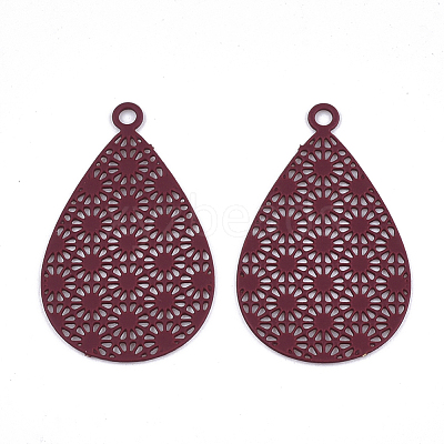 430 Stainless Steel Filigree Pendants STAS-S108-25B-03-1