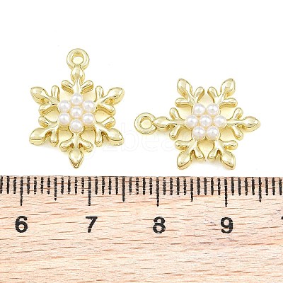 Alloy & ABS Plastic Pearl Pendants PL-CBAF039-01G-1