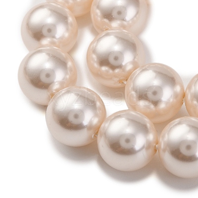 Baking Paint Pearlized Glass Pearl Round Bead Strands PEAR-H019-02D-02-1