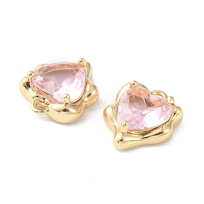 Brass Micro Pave Cubic Zirconia Charms KK-L208-06G-02-1