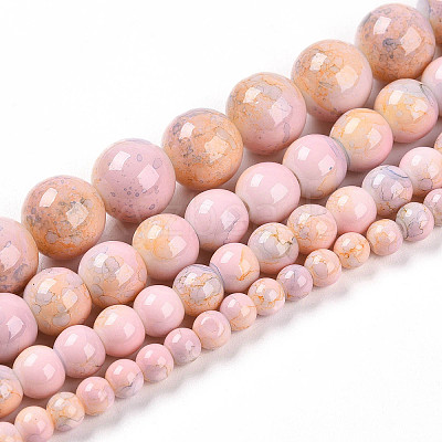 Baking Paint Glass Beads Strands DGLA-N003-4mm-C01-1