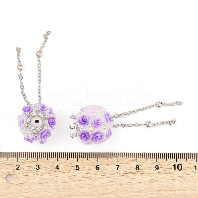Handmade Luminous Polymer Clay Rhinestone Beads CLAY-H003-09P-01-1