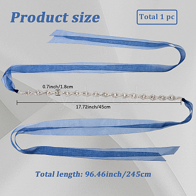 Metal Full Crystal Rhinestone Horse Eye Bridal Waist Belts for Wedding Dress AJEW-WH20080-65B-S-1