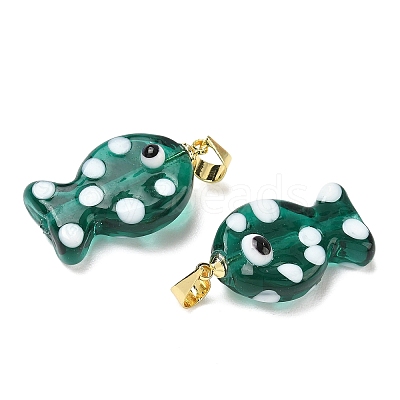 Handmade Lampwork Pendants LAMP-G168-04J-1