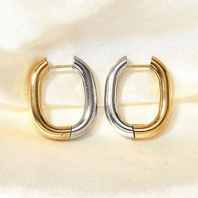 Rectangle Ion Plating(IP) 304 Stainless Steel Hoop Earrings for Women EJEW-L287-059GP-1