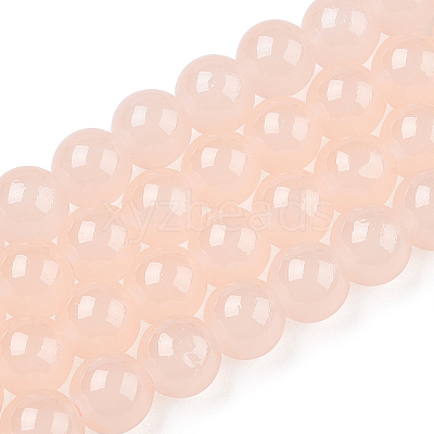 Baking Paint Imitation Jade Glass Round Bead Strands DGLA-Q021-8mm-42-A-1