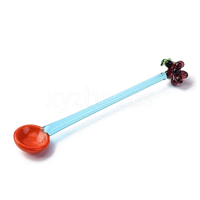 Handmade Glass Fruits Spoons AJEW-A067-01-1