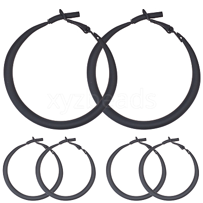3 Pairs Spray Painted Alloy Hoop Earrings EJEW-SP0001-21A-1