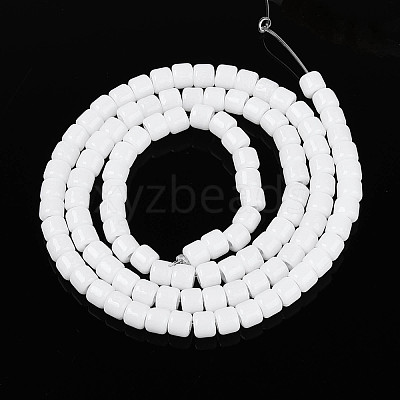 Opaque Solid Color Glass Beads Strands GLAA-N065-4x4mm-C01-1