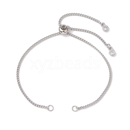 Non-Tarnish 304 Stainless Steel Curb Chain Bracelet Slider Making AJEW-JB01244-02-1