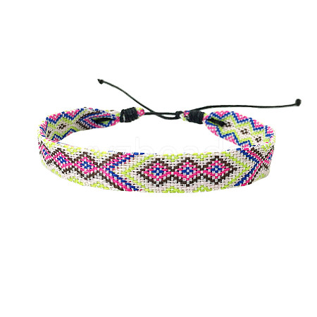 Bohemia Polyester Braided Flat Cord Bracelet PW-WG7A68A-14-1