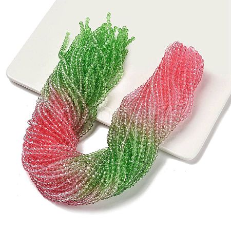 Transparent Painted Glass Beads Strands LS-DGLA-A034-T2mm-A18-1