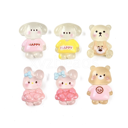 Transpaarent Cartoon Resin Cabochons RESI-H166-19-1