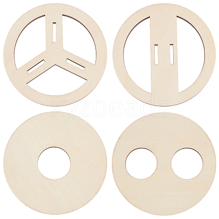 2 Sets Plywood Candle Wick Holders WOOD-BC0001-24B-1