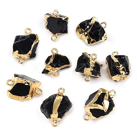 Raw Rough Natural Obsidian Nuggets Connector Charms G-T141-17-1