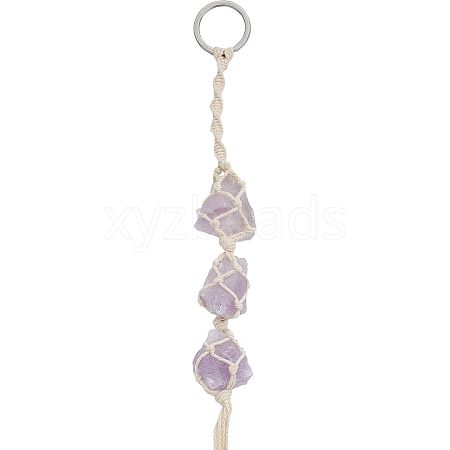 Natural Raw Amethyst Pendant Decoration HJEW-WH0043-18B-1