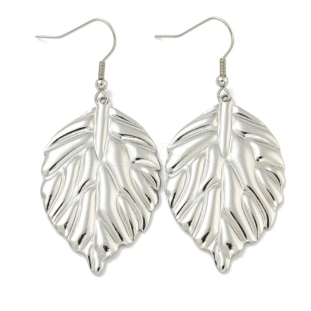 Non-Tarnish Leaf 304 Stainless Steel Dangle Earrings EJEW-G400-15P-1