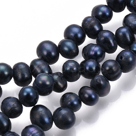 Natural Cultured Freshwater Pearl Beads Strands PEAR-Q009-03-1