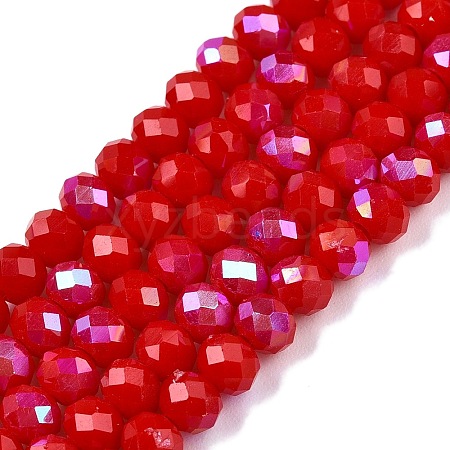 Electroplate Opaque Solid Color Glass Beads Strands EGLA-A044-P4mm-L15-1