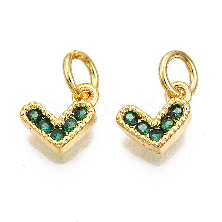 Brass Micro Pave Cubic Zirconia Charms KK-N227-33G-03-NF-1