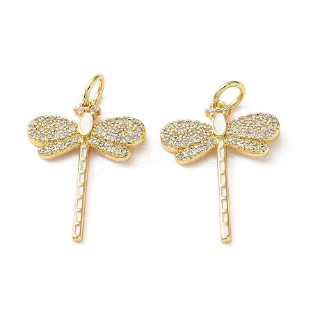 Brass Micro Pave Clear Cubic Zirconia Pendants CU-CBA03AF-08G-02-1