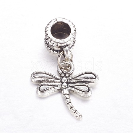 Tibetan Style Alloy European Dangle Charms X-MPDL-J041-08AS-1