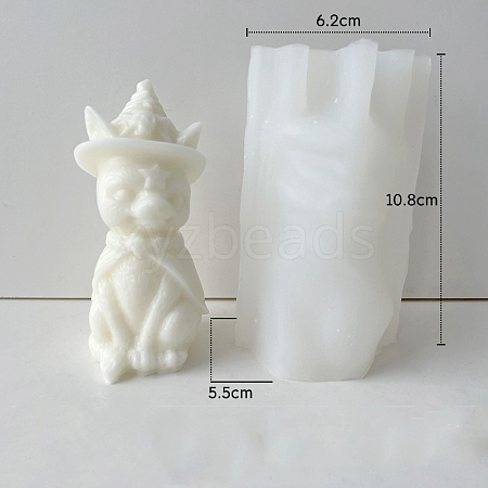 3D Egyptian Cat DIY Silicone Candle Molds PW-WG79989-03-1