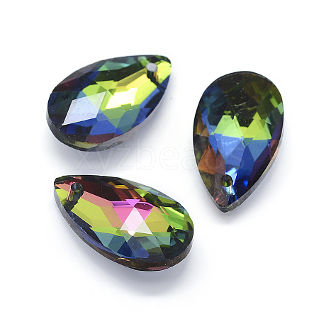 Faceted Glass Pendants X-GLAA-F069-L-B01-1