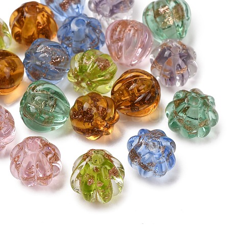 Handmade Gold Sand Lampwork Beads LAMP-K048-03-1
