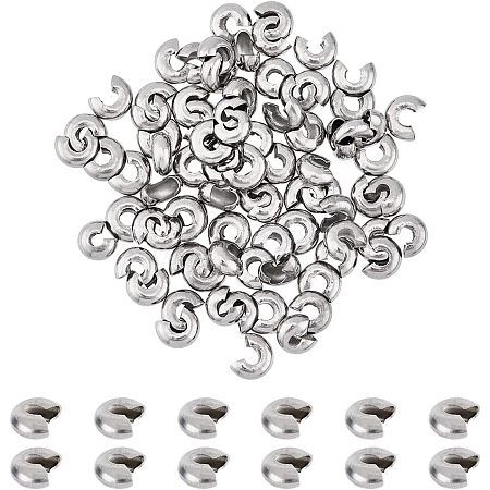 SUPERFINDINGS Stainless Steel Crimp Beads Cover FIND-FH0005-38-1