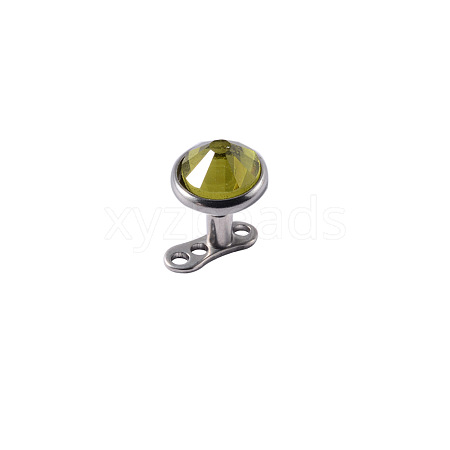 Stainless Steel Rhinestone Dermal Anchor Base/Top for Women Men WGB1D88-31-1