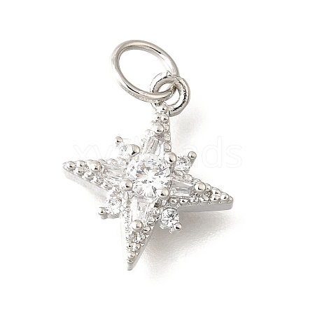 Brass Micro Pave Cubic Zirconia Pendants KK-V008-09P-1