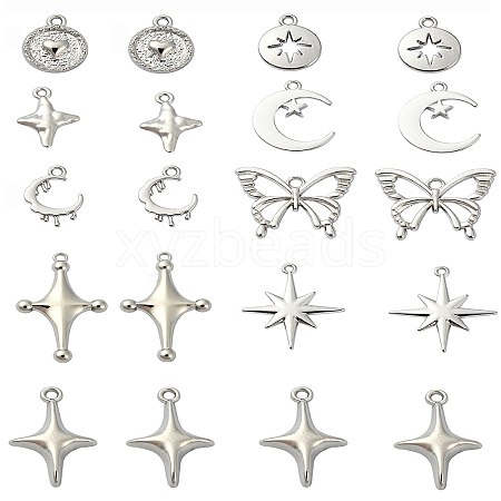20Pcs 9 Styles Rack Plating Alloy Pendantss FIND-YW0005-18-1