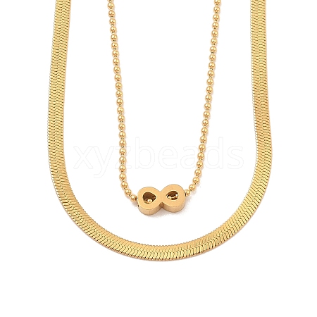 Double Layer Necklaces NJEW-A032-04G-03-1