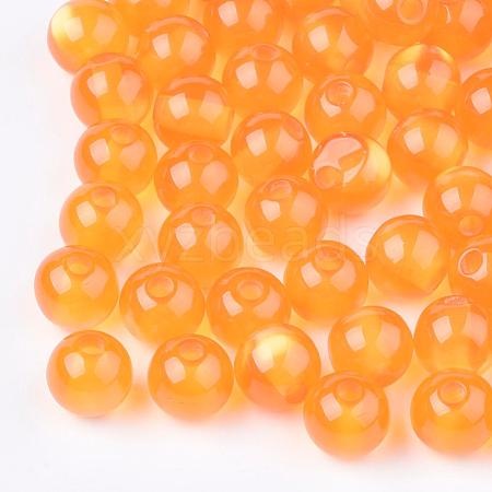Round Imitation Cat Eye Resin Beads RESI-R157-8mm-13-1