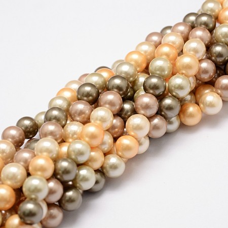 Shell Pearl Bead Strands BSHE-L017-12-1