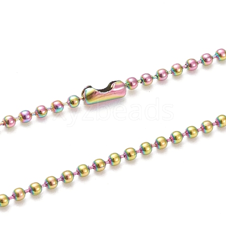 Ion Plating(IP) 304 Stainless Steel Ball Chain Necklaces NJEW-L149-A01-M-1