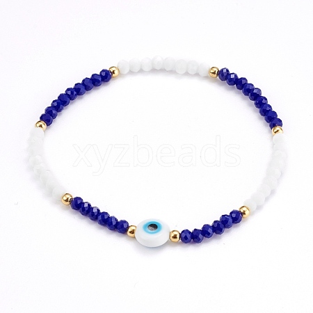 Faceted Glass Beaded Stretch Bracelets BJEW-JB05985-02-1