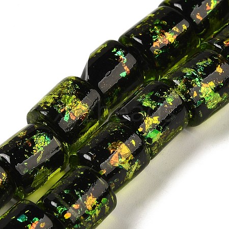 Handmade Dichroic Foil Glass Beads Strands DICH-U001-09D-1