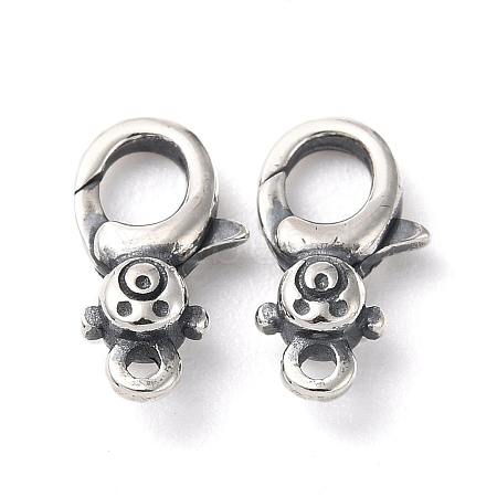 925 Thailand Sterling Silver Lobster Claw Clasp Rhinestone Settings STER-D003-05B-AS-1