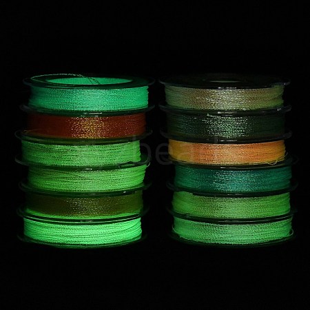 12 Rolls Luminous Polyester Sewing Thread OCOR-E026-07-1