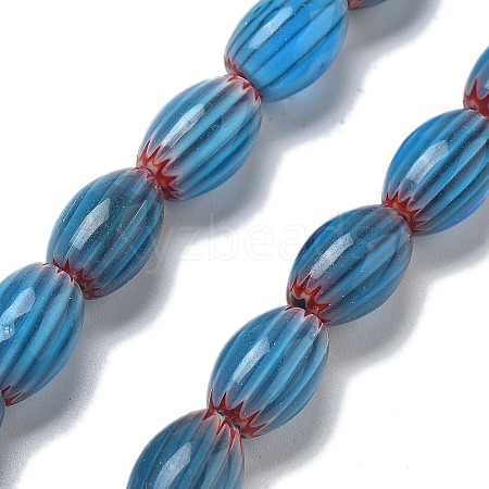 Handmade Millefiori Lampwork Beads Strands LAMP-F035-12I-1